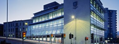 The Richard Roberts building at night 