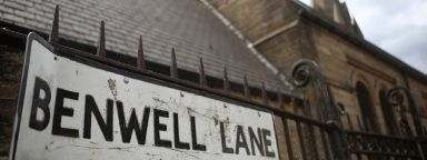 A photo of the Benwell Lane road sign