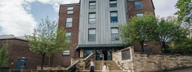 The Management School's Conduit Road entrance.