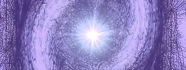  An abstract image with a bright, star-like burst of light at the center, surrounded by swirling, textured purple and indigo patterns that radiate outwards