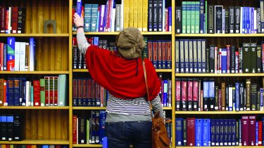 Student browsing library