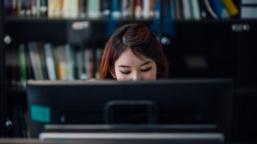 Student at computer