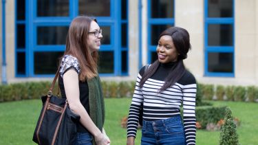 Image of Katharine Palmer and Precious Ogbuji, postgraduate School of Health and Related Research students