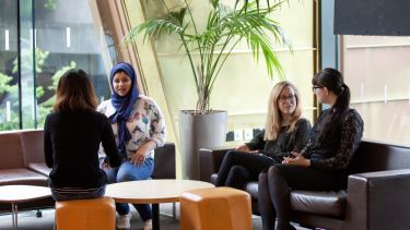 Group of postgraduate education students in the students' union