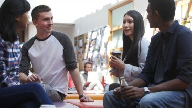 group of law students with coffee 