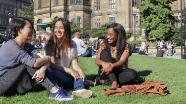 Undergraduates in Sheffield Peace Gardens