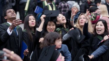 Group of University of Sheffield students graduating 