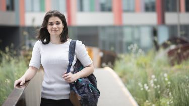 Student standing outside of Jessop West