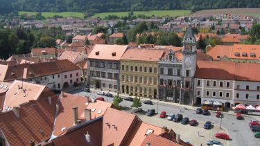 Houses in Prachatice in the Czech Republic