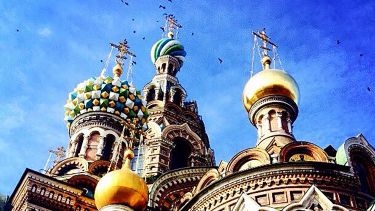 Blue skies over St Basil's Cathedral.
