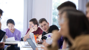 Politics undergraduate students in class
