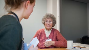 A trainee meeting a patient. 