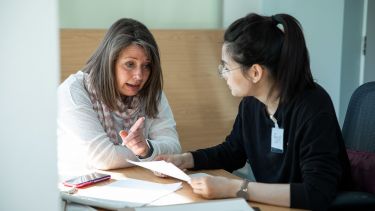 Training in communication with a patient. 