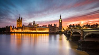 Houses of parliament at sunset 