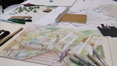 Architecture and Landscape student sketches for Gleadless Valley