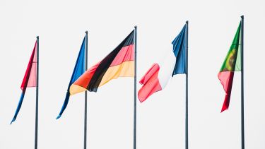 A row of flags.