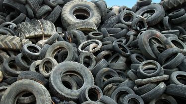 A pile of tyres