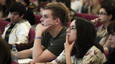 Undergraduate students in a lecture theatre