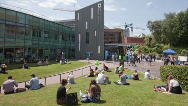 The University concourse on an open day.