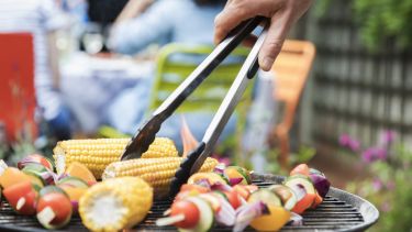 Barbecue showing vegetables