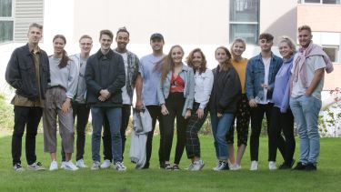 A group of students who are members of SocSoc, the University's Sociology Society