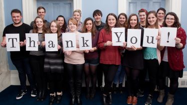 Students saying thank you