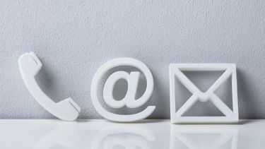 Phone, email and letter logo 