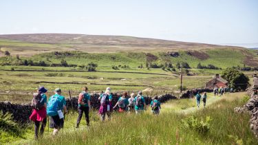 Walkers walking through the Peak District on the Big Walk 2018