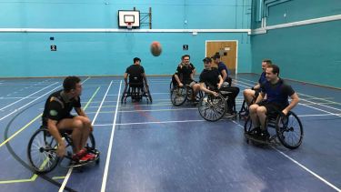 The Rugby League Club running a wheelchair rugby taster session