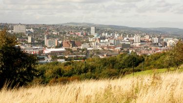 View over Sheffield city.