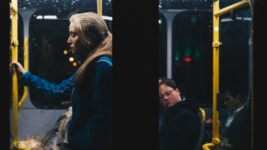 Image of woman on a bus