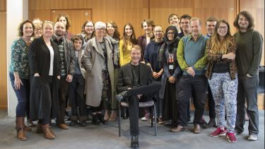 Lee Child meeting students from the School of English at the University of Sheffield