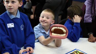 A child learning about oral health