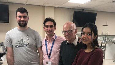 Professor Chris Potter with Dr Paul Collini and two Phase 2a Medical Students from his last MBChB teaching session.