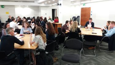 Visiting Lloyds Banking Group where students were welcomed by alumna Alette Steuart-Smith