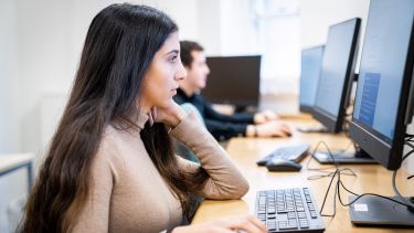 Student on computer 