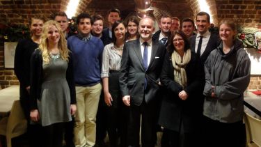 Students with Ambassador Engelberg