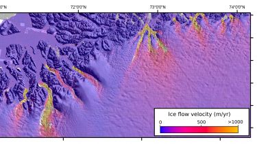 A geospatial map of ice velocity in Greenland