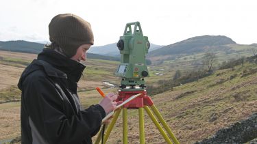 An archaeology student in the Peak District.