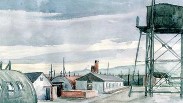 A painting by Heinz Georg Lutz whilst he was a prisoner of war at Lodge Moor. Herr Lutz was an architect and ex-Wehrmacht officer who was confined in the camp September 1945 - April 1948. Credit: Picture Sheffield