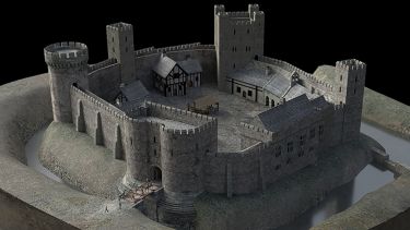 A CGI reconstruction of Sheffield Castle.