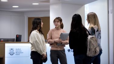 Management School - Students in the reception area