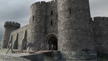 A CGI reconstruction of Sheffield Castle.