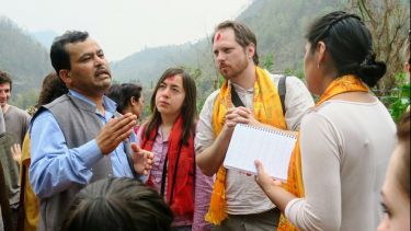 International Development students on field class in Nepal
