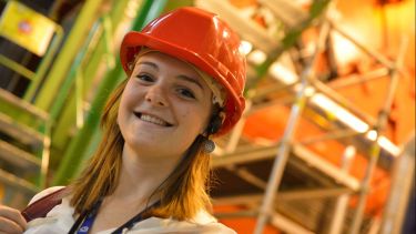Student in hard hat from 2015 prospectus
