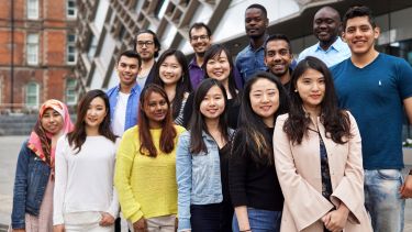 International Student Ambassadors in front of The Diamond