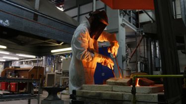 Glass melting in the Quarrell Laboratory