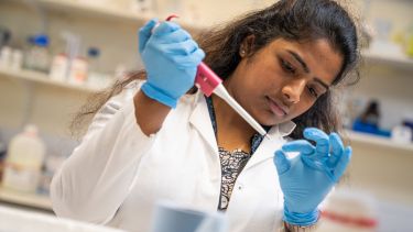 Parkinson's researcher in a lab