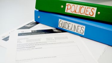 Folders labelled policies and guidelines 