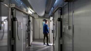 Student walking into Growth room